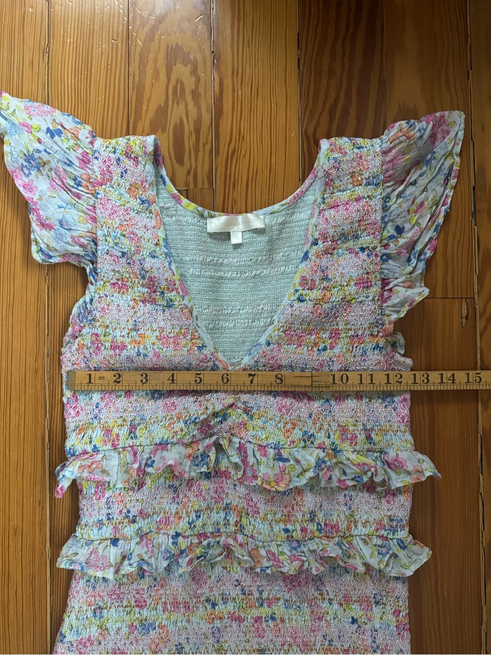 LoveShackFancy Floral Ruffle Mini Dress - Picture 6 of 7
